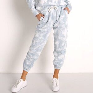 Richer Poorer Recycled Fleece Sweatpants Jogger Blue Mirage Tie Dye Small